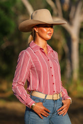 Ivy Shirt - Pink & Red Check