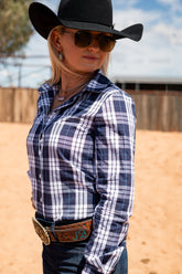 Ivy Shirt - Navy & White Plaid