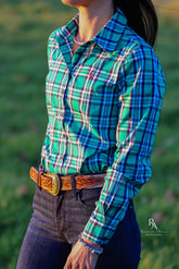 Ivy Shirt - Green & Navy Plaid