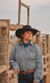 Georgie Blouse - Forest Green Gingham