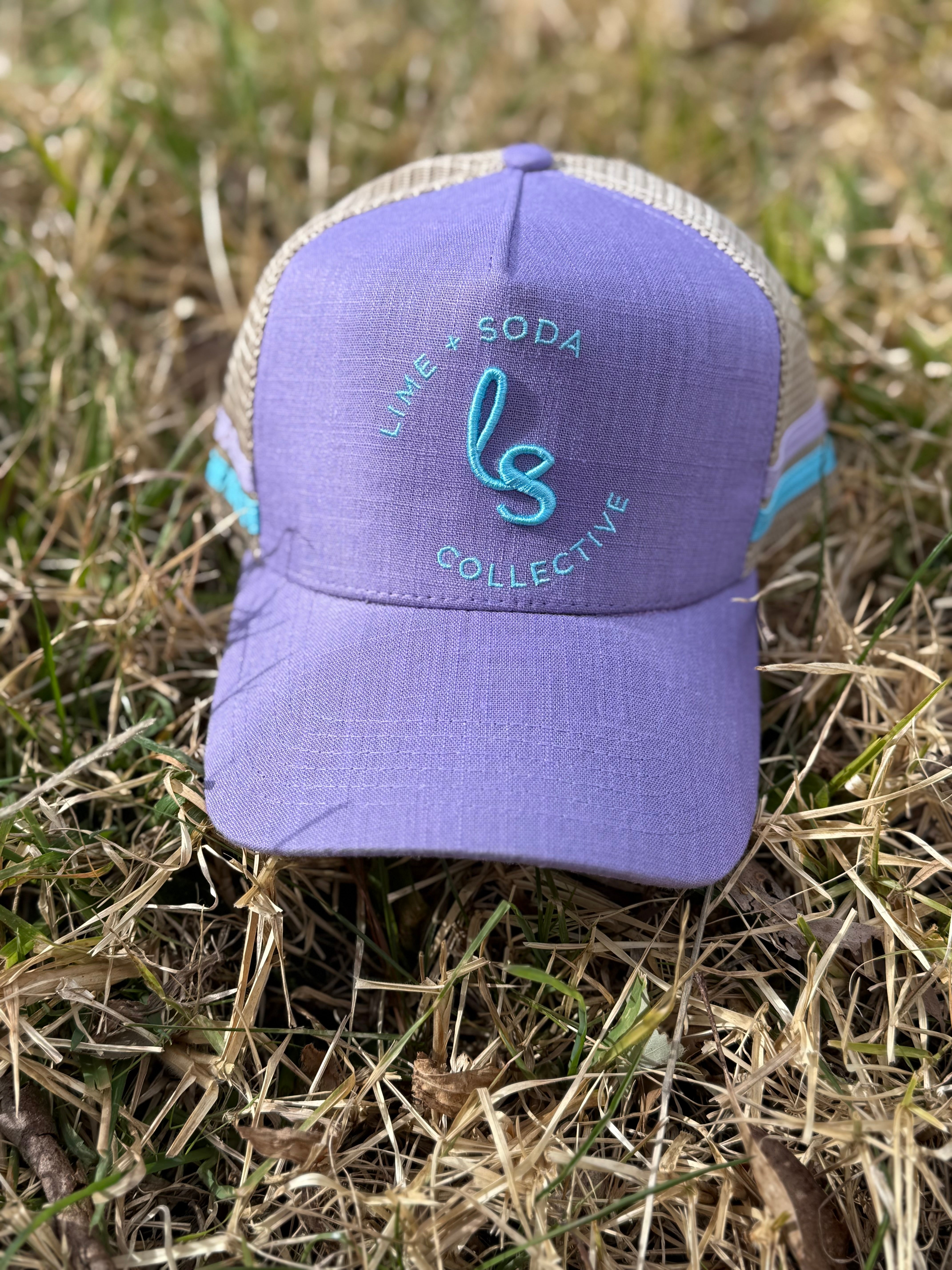 Cap - Purple Linen