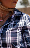 Ivy Shirt - Navy & White Plaid
