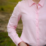Ivy Womens Cotton Shirt in Light Pink | Tailored Back Darts
