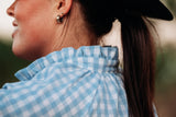 Birdie Top - Cloud Blue Check