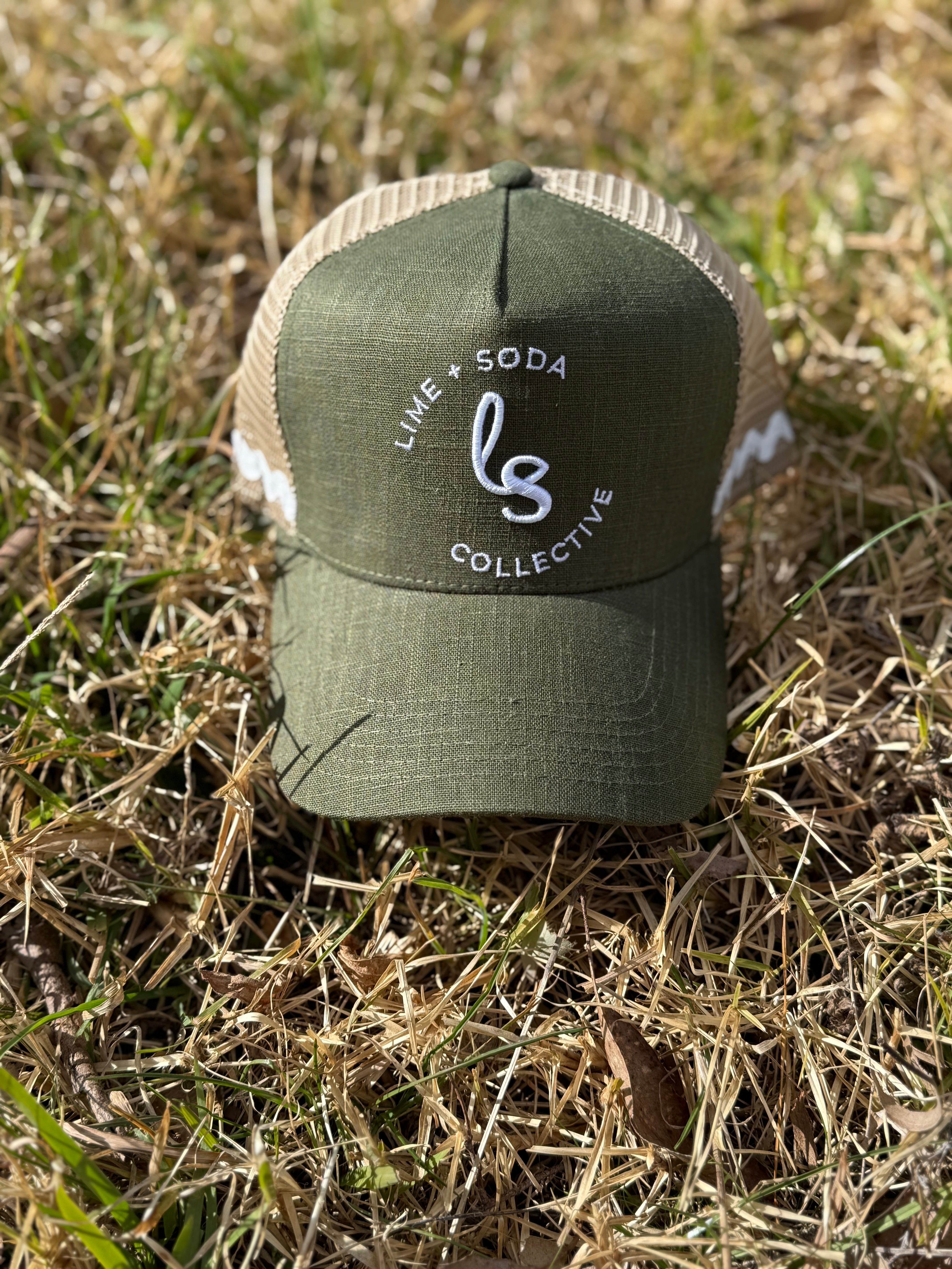 Cap - Green Linen