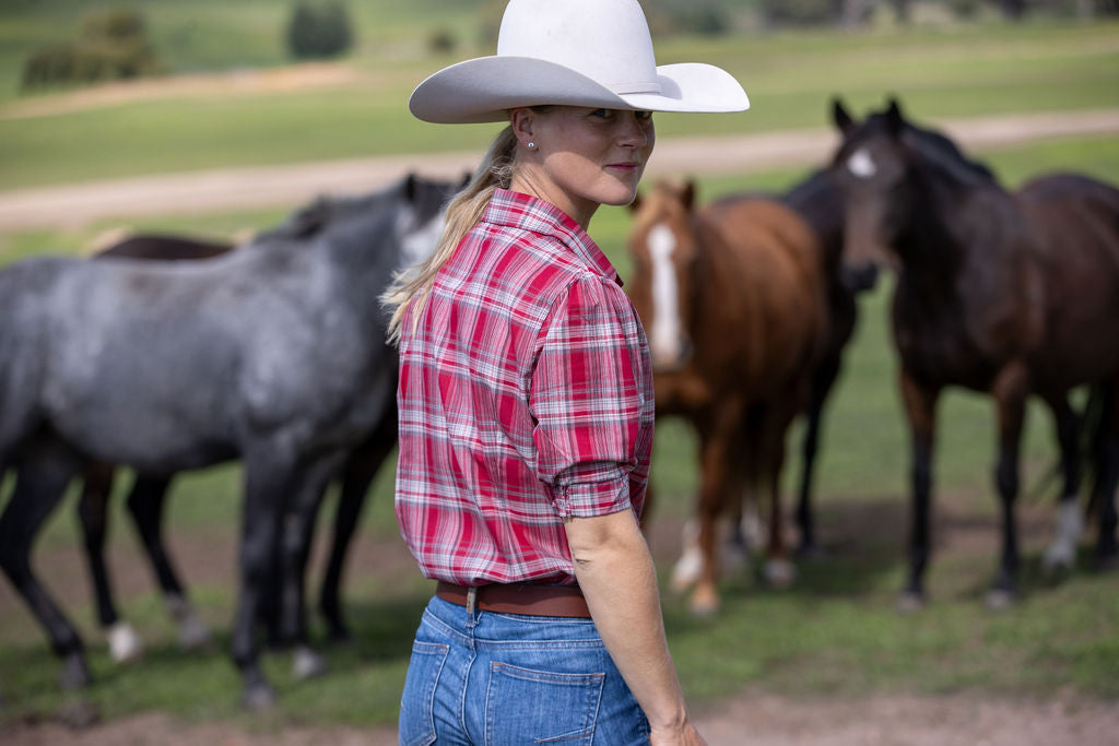 Mae Blouse - Red Plaid