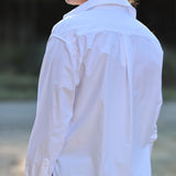 Billie Womens Oversized Cotton Shirt in White | Boyfriend Fit