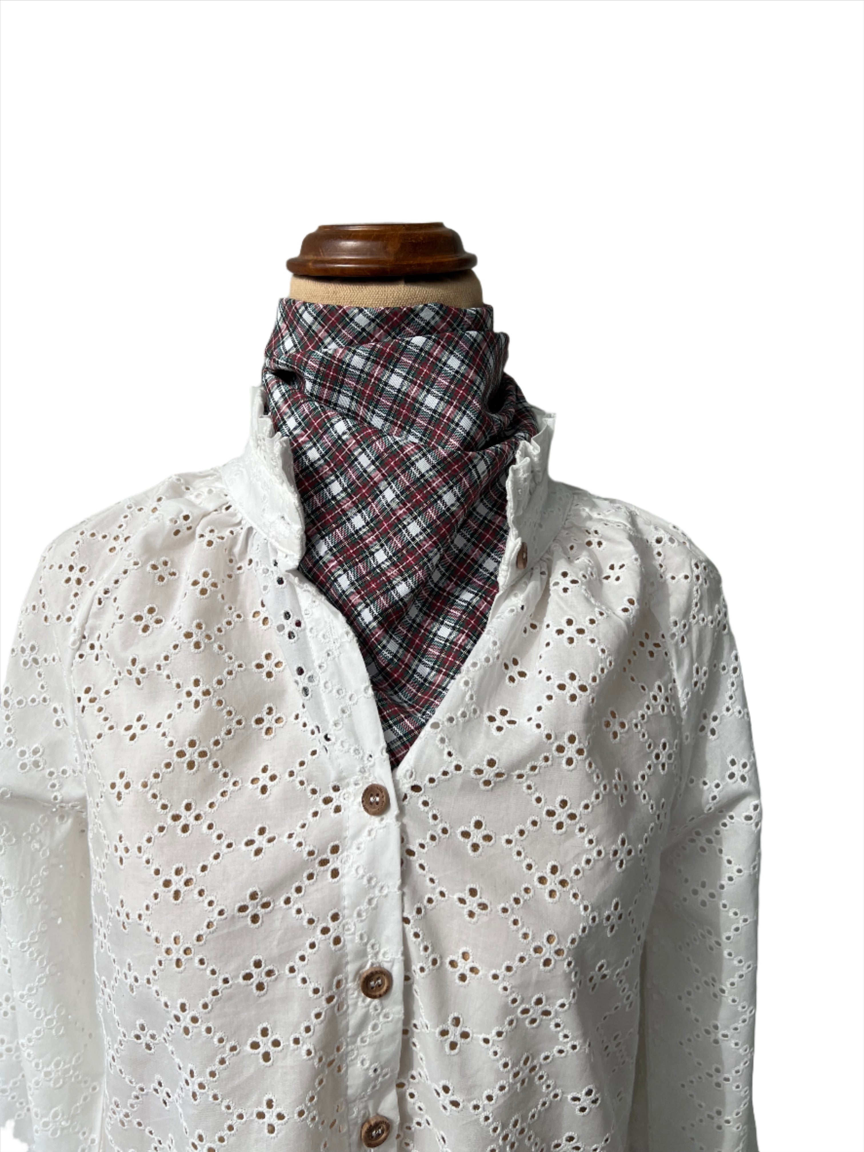 Neck Scarf - Green & Red Plaid