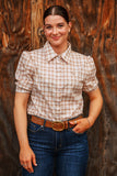 Mae Blouse - Sandstone Plaid