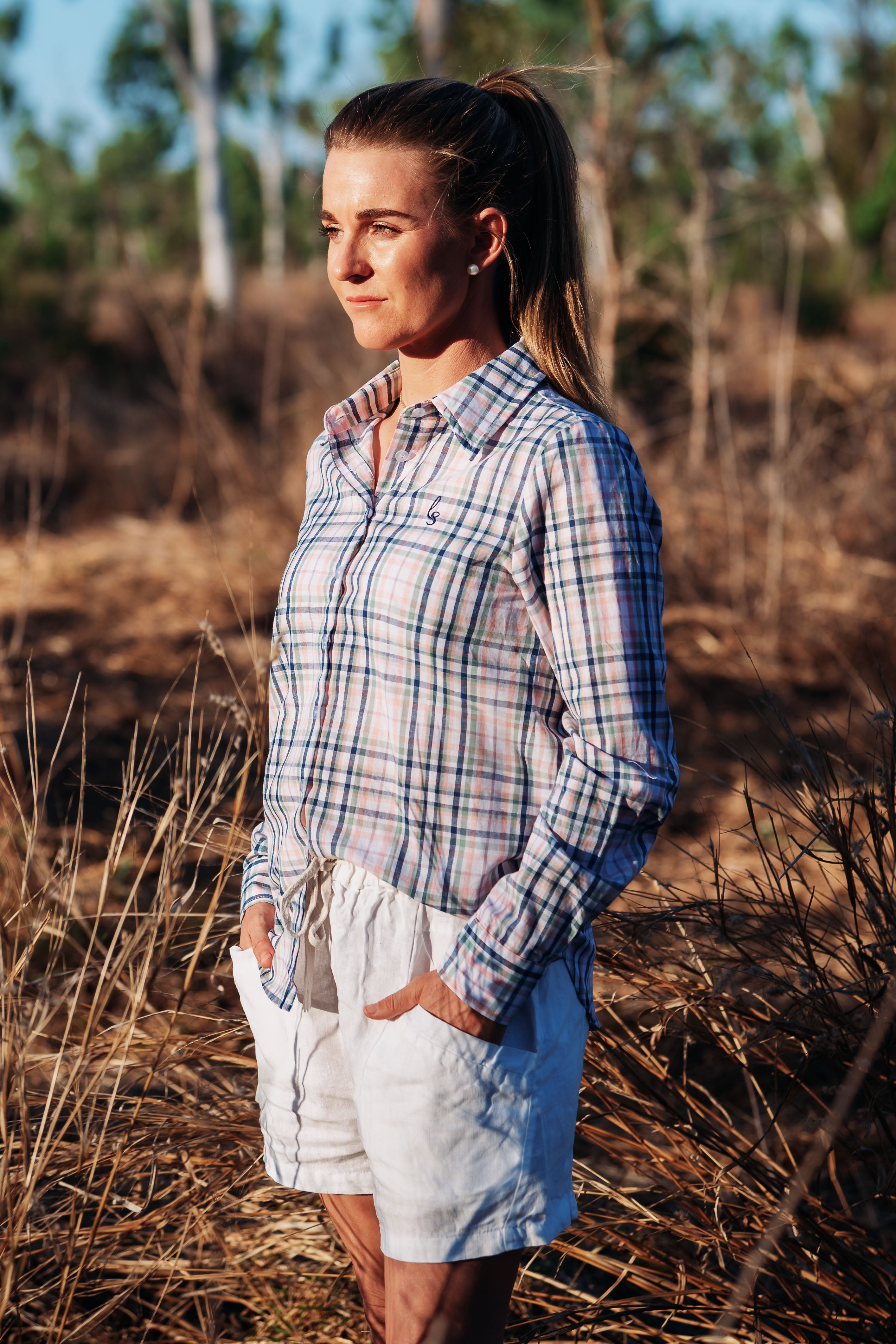 Ivy Shirt - Blush Plaid