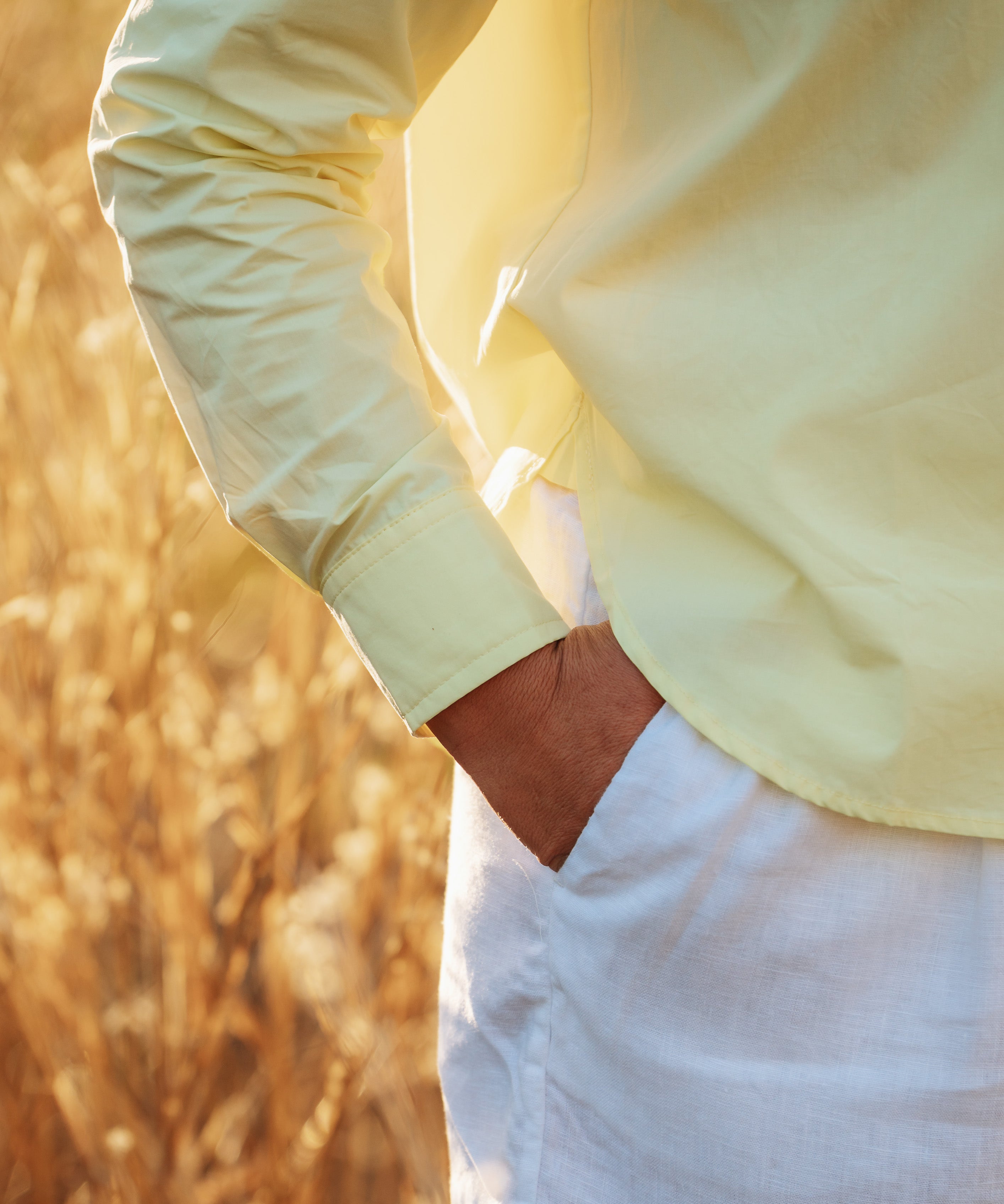 Billie Womens Oversized Cotton Shirt in Sunshine | Boyfriend Fit