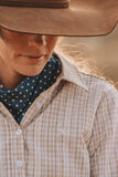Ivy Shirt - Light  Brown & White Check