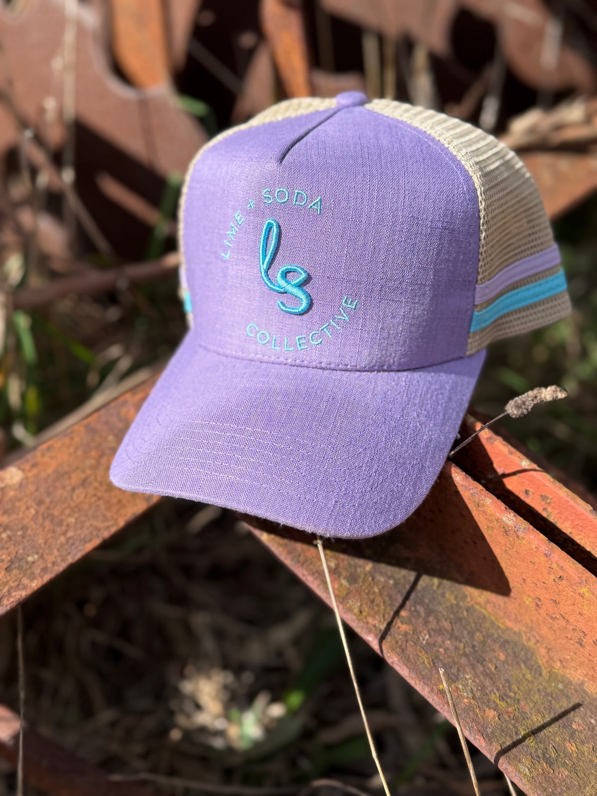 Cap - Purple Linen