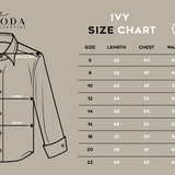 Ivy Womens Cotton Shirt in Light Blue Check | Tailored Back Darts