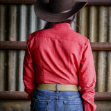 Arabella Womens Linen Cotton Shirt in Desert Rose | Tailored Darts